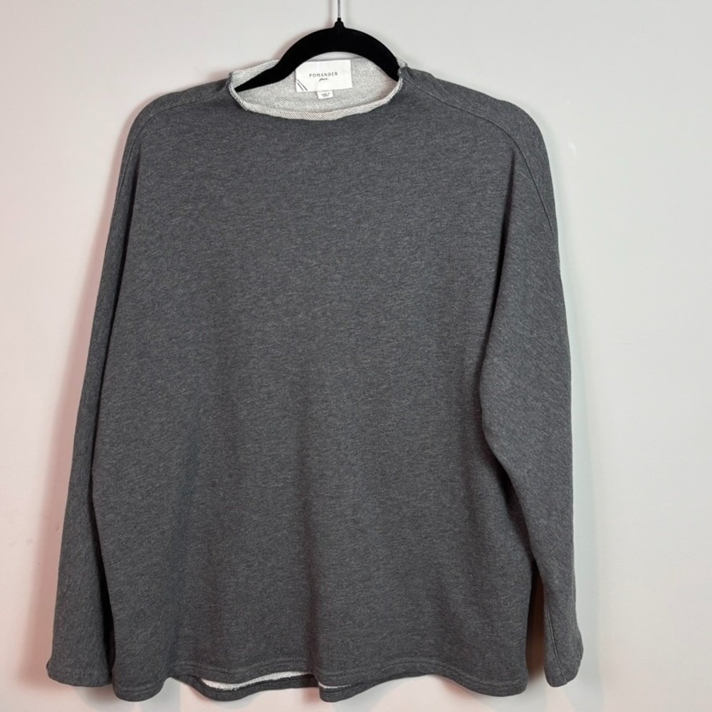 Pomander Place Womens Grey Oversized Dolman Sleeve Pullover Sweatshirt sz XS